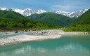 初夏の白馬三山と松川